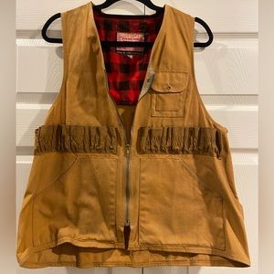 VINTAGE Cumberland Hunting Brown Canvas Vest Size Medium